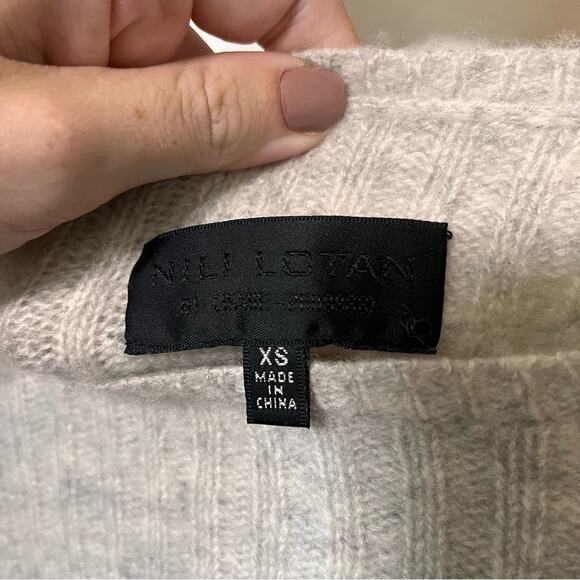 Nili Lotan Gray Cashmere Baxter Distressed Sweater Size XS - Picture 6 of 10